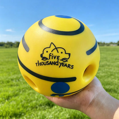 Dog Treat Dispenser Ball – Interactive Squeaky Training Toy