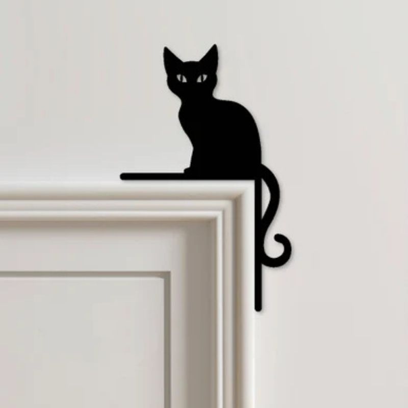 Sitting Cat Metal Door Topper DT038