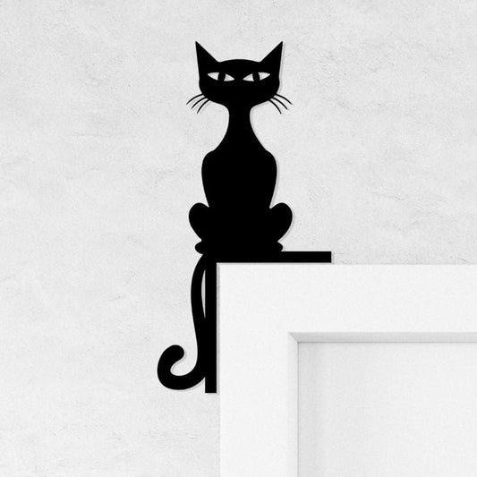Sitting Cat Metal Door Topper DT039