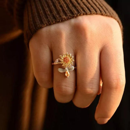 You're The Sunshine Sunflower Fidget Ring