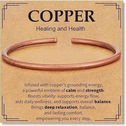 Retro Geometric Copper Bangle Bracelet For Unisex