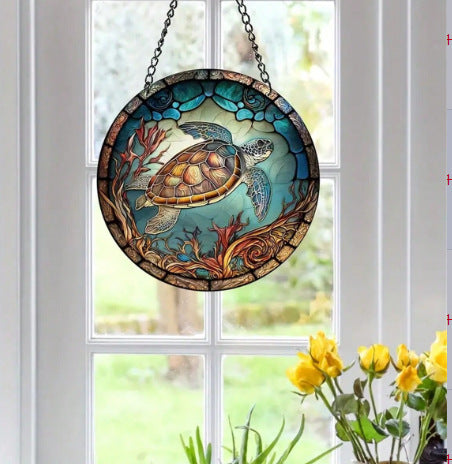 Turtle - Suncatcher Hanging Ornament WH005