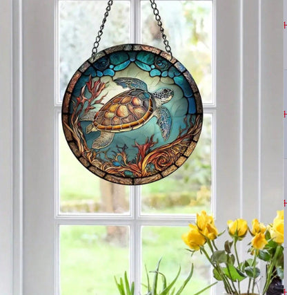 Turtle - Suncatcher Hanging Ornament WH005