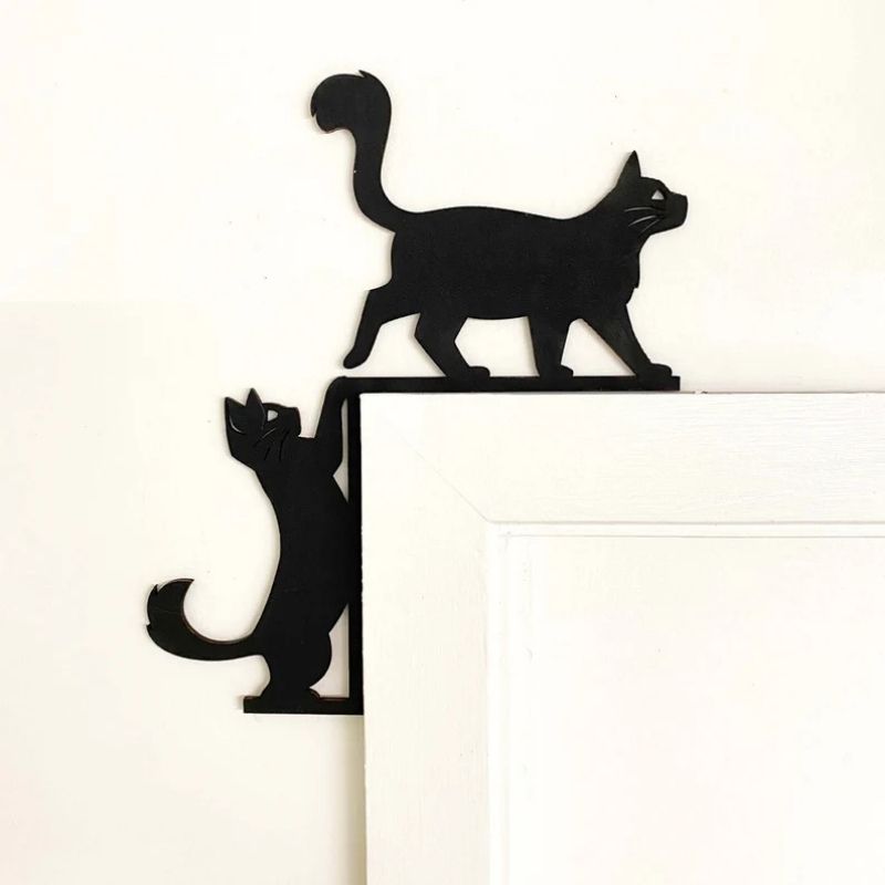Two Cats Metal Door Topper DT045