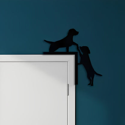 Two Dogs Metal Door Topper DT047