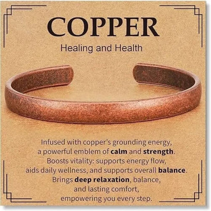 Retro Geometric Copper Bangle Bracelet For Unisex