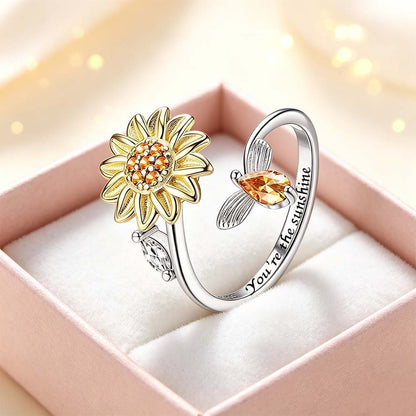 You're The Sunshine Sunflower Fidget Ring