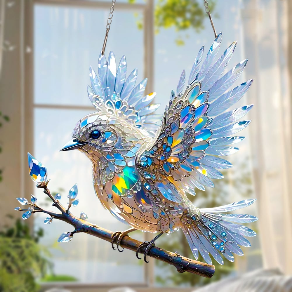Crystal Bird Stained Art Ornament