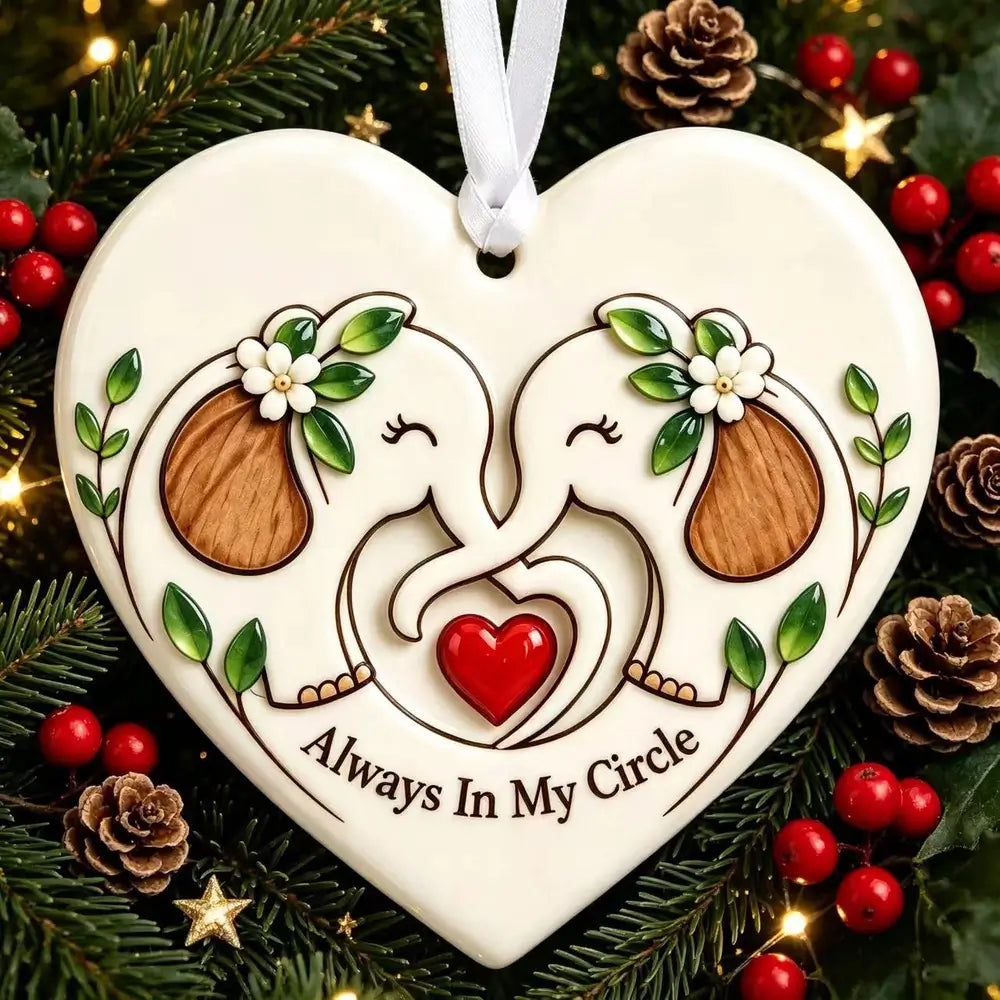 Christmas ceramic ornament with a festive holiday design