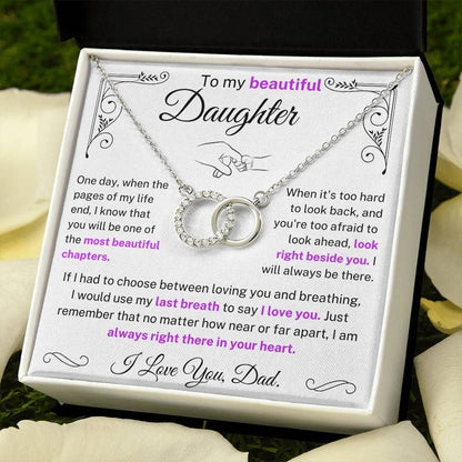 To My Beautiful Daughter - I Will Always Be There Linked Necklace