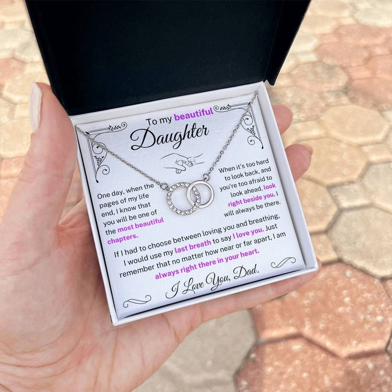 To My Beautiful Daughter - I Will Always Be There Linked Necklace