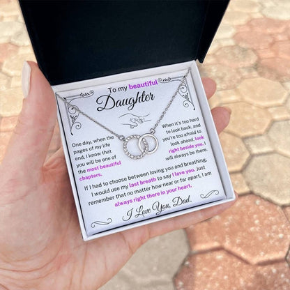 To My Beautiful Daughter - I Will Always Be There Linked Necklace