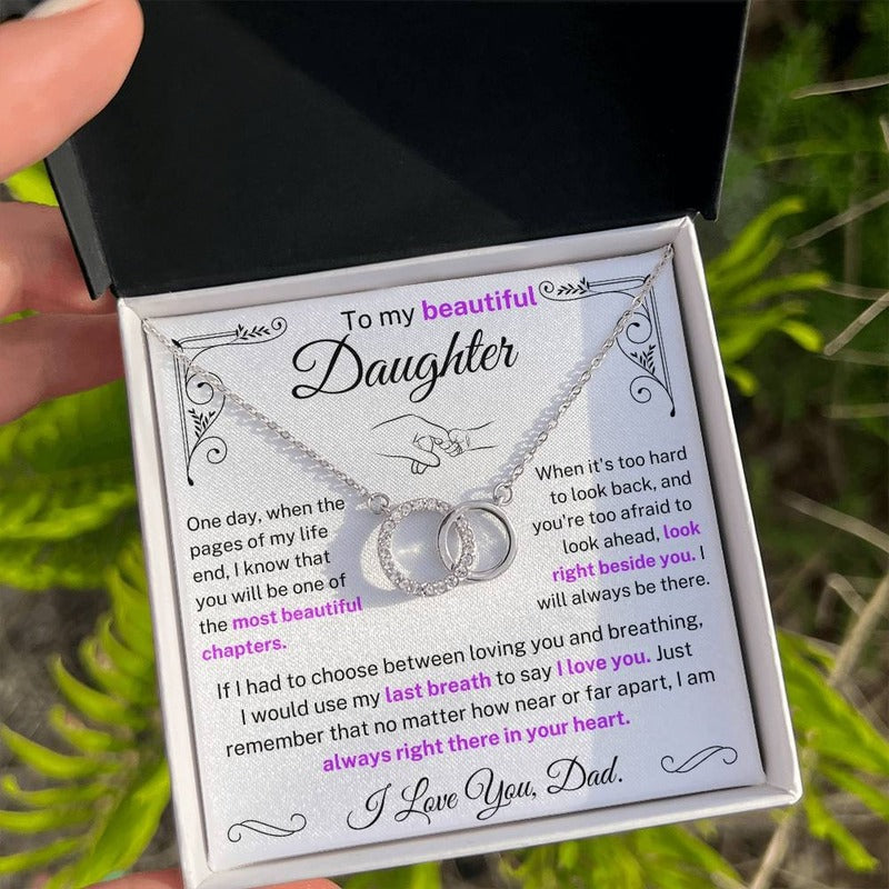 To My Beautiful Daughter - I Will Always Be There Linked Necklace