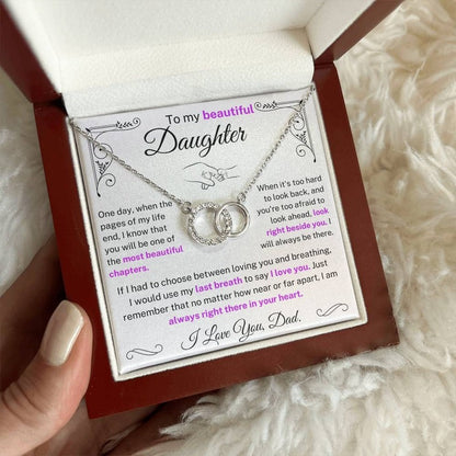 To My Beautiful Daughter - I Will Always Be There Linked Necklace