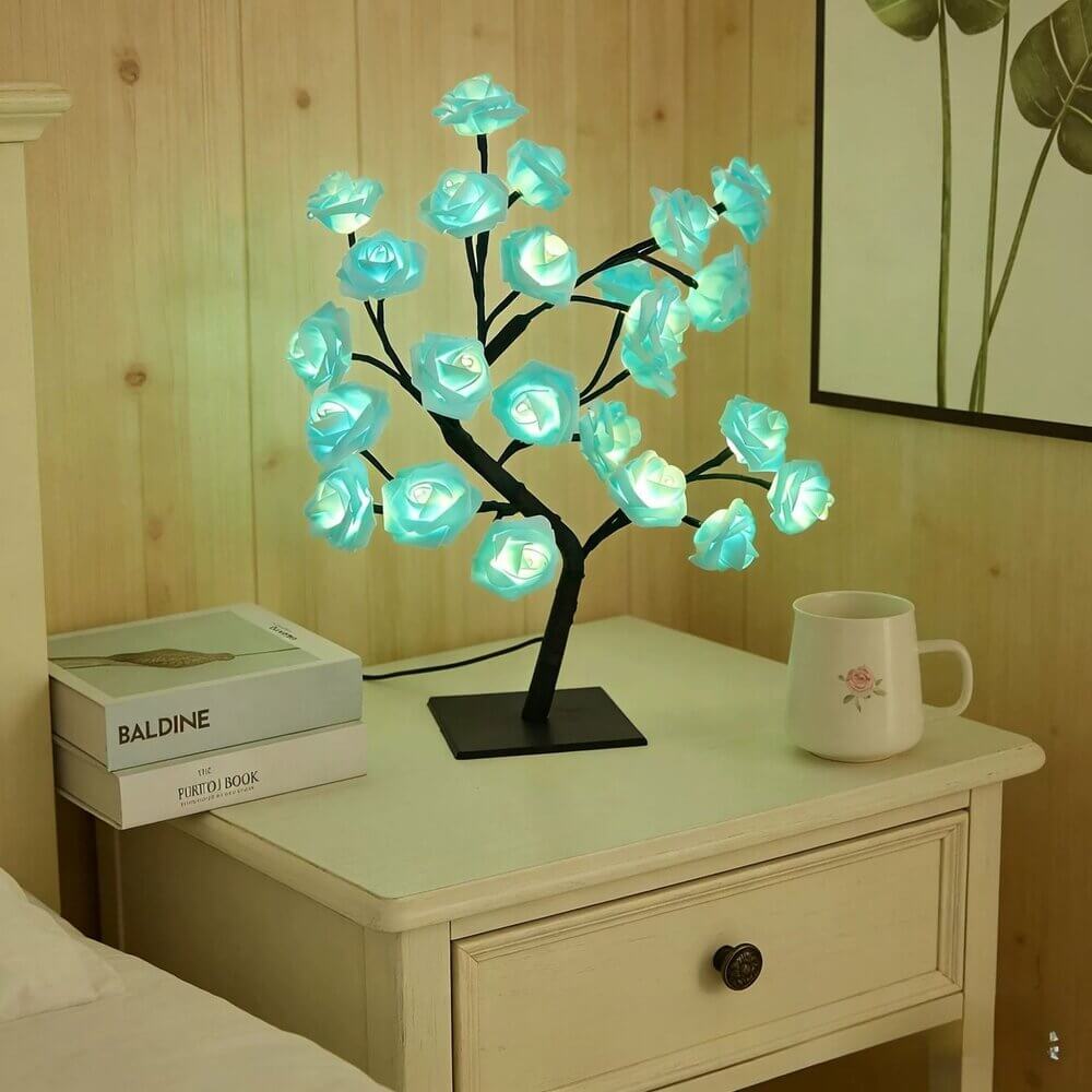 Rose Flower Tree Night Light – USB LED Table Lamp