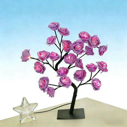 Rose Flower Tree Night Light – USB LED Table Lamp