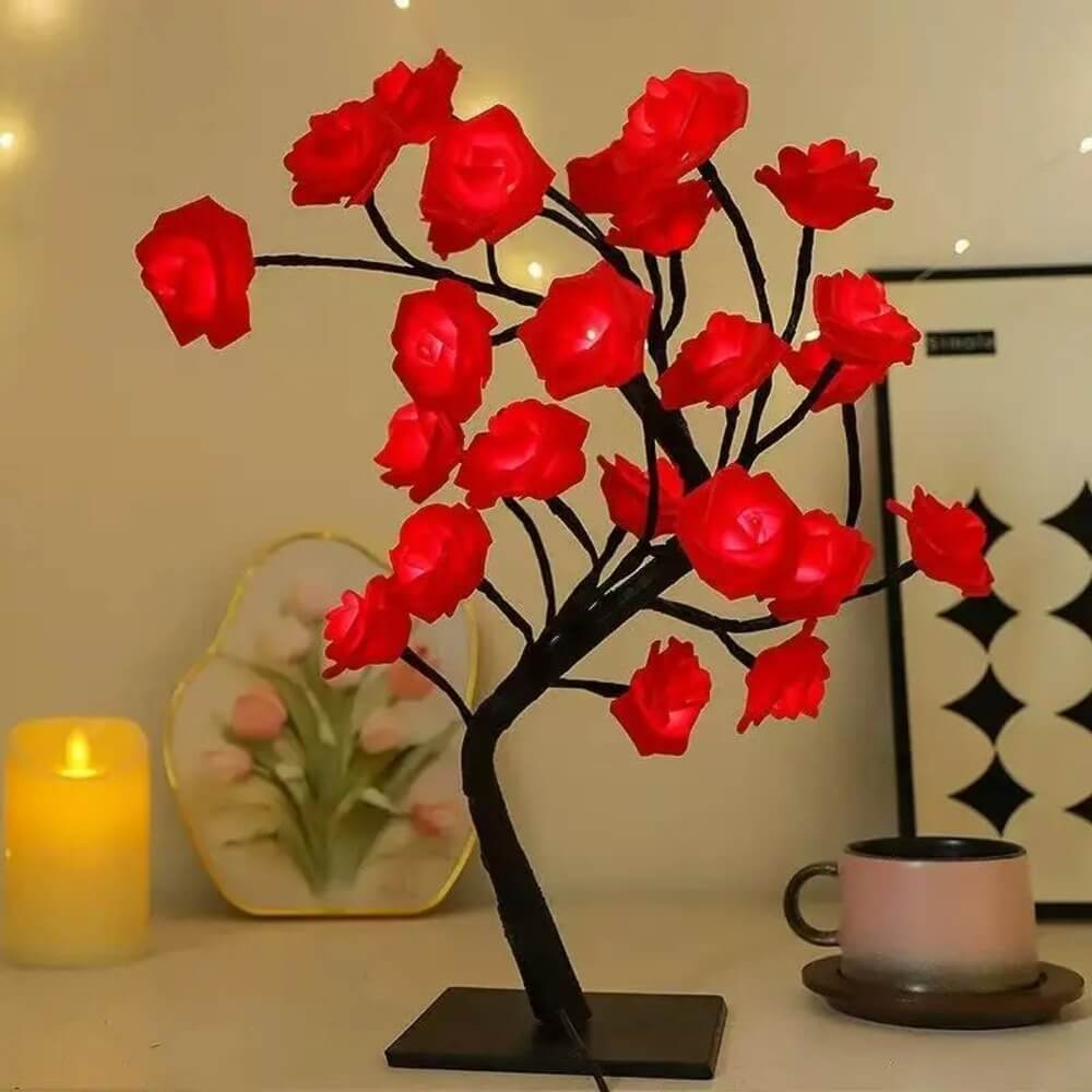 Rose Flower Tree Night Light – USB LED Table Lamp