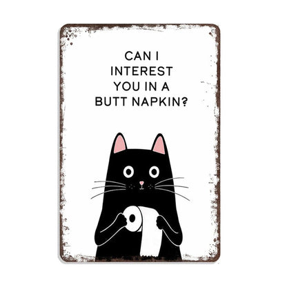Vintage Black & White Humor Metal Sign - BW007