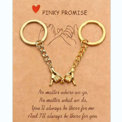 2pcs Pinky Promise Keychains - Matching Gifts for Him, Her, Best Friend or Family