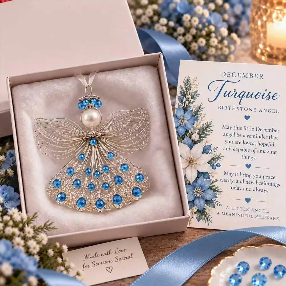 Handmade Birthstone Angel Wire Ornament