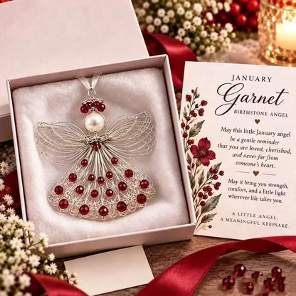 Handmade Birthstone Angel Wire Ornament