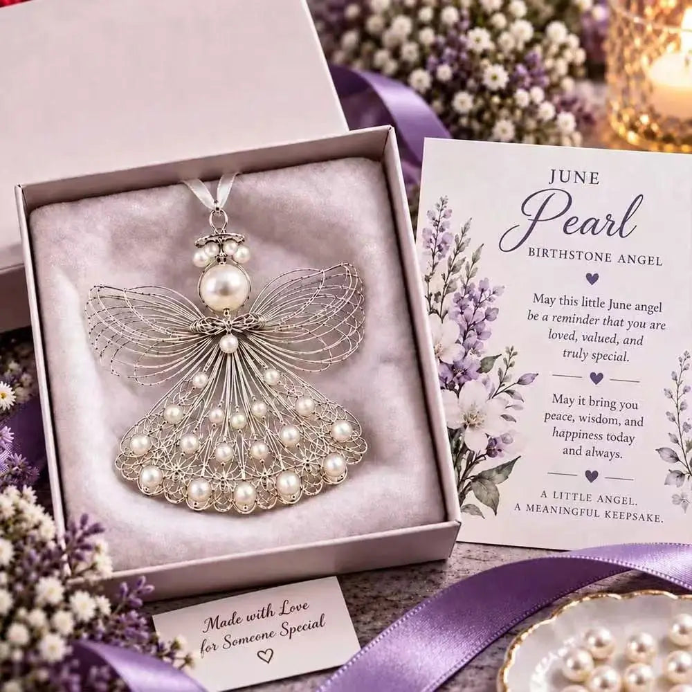 Handmade Birthstone Angel Wire Ornament