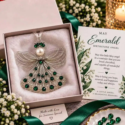 Handmade Birthstone Angel Wire Ornament