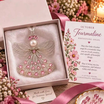 Handmade Birthstone Angel Wire Ornament