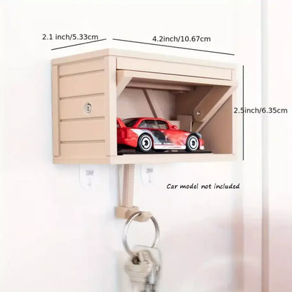 Car Garage Design Key Holder with Convenient Hook - Creative Garage Key Organizer