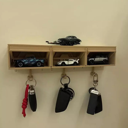 Car Garage Design Key Holder with Convenient Hook - Creative Garage Key Organizer