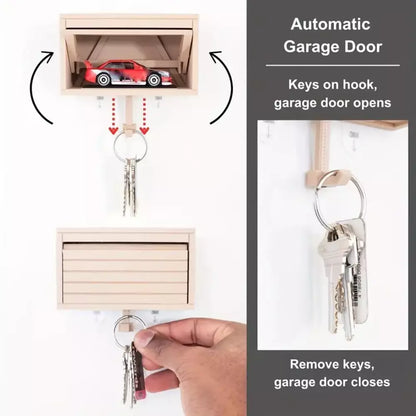 Car Garage Design Key Holder with Convenient Hook - Creative Garage Key Organizer