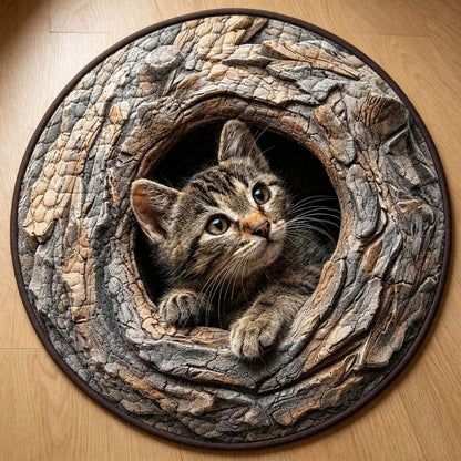 Cat In The Hollow Round Rug - HR008