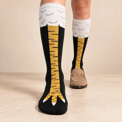 Chicken leg novelty socks for parties and costume outfits