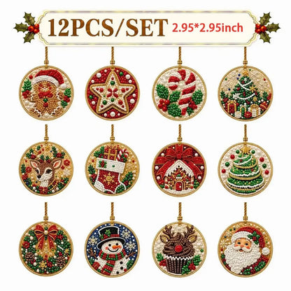 A 12-piece Christmas diamond painting set