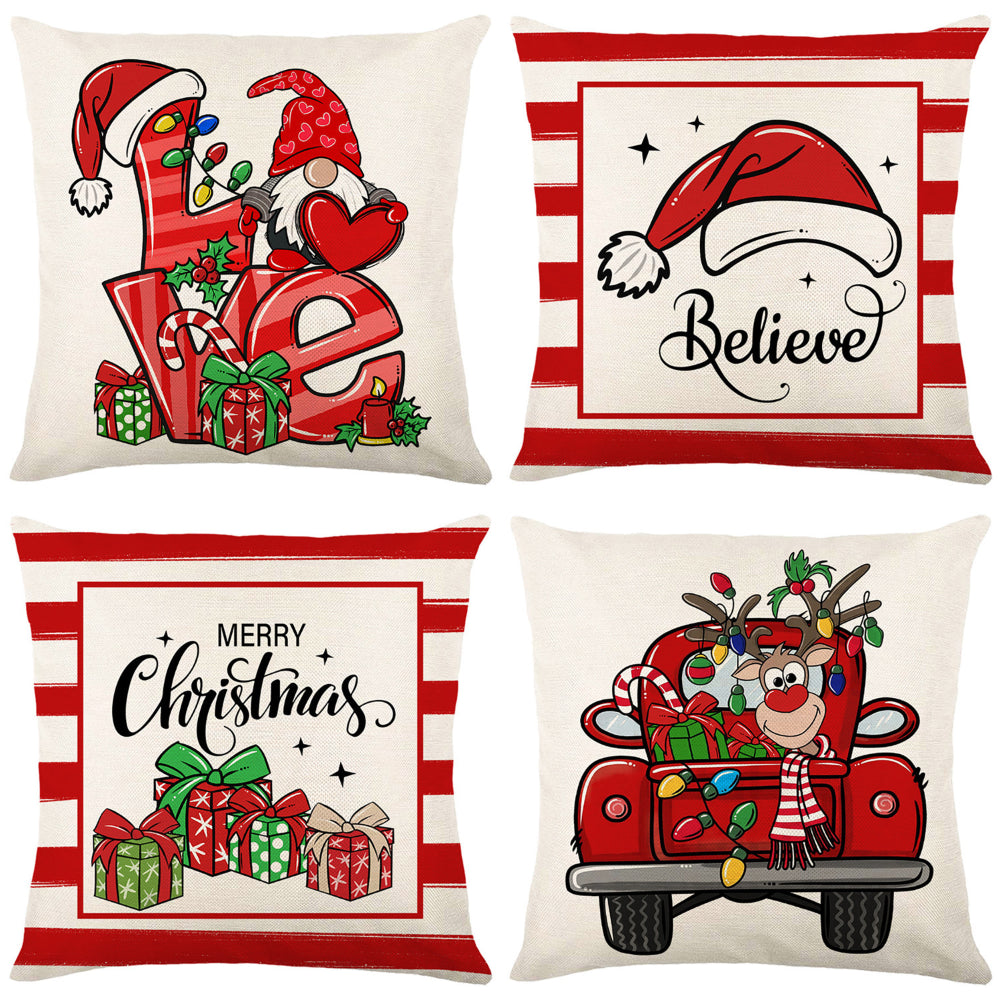 4-Piece Christmas Pillow Cover Set - PC027