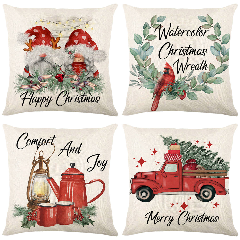 4-Piece Christmas Pillow Cover Set - PC035