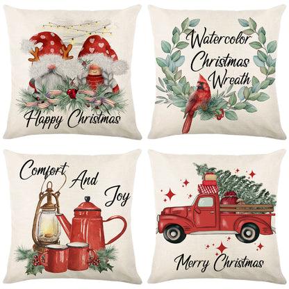 4-Piece Christmas Pillow Cover Set - PC035