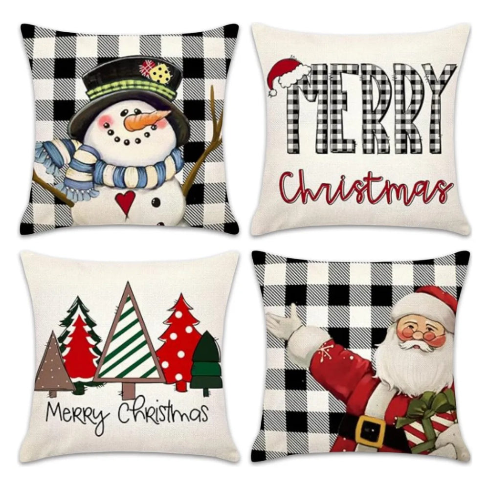 4-Piece Christmas Pillow Cover Set - PC037
