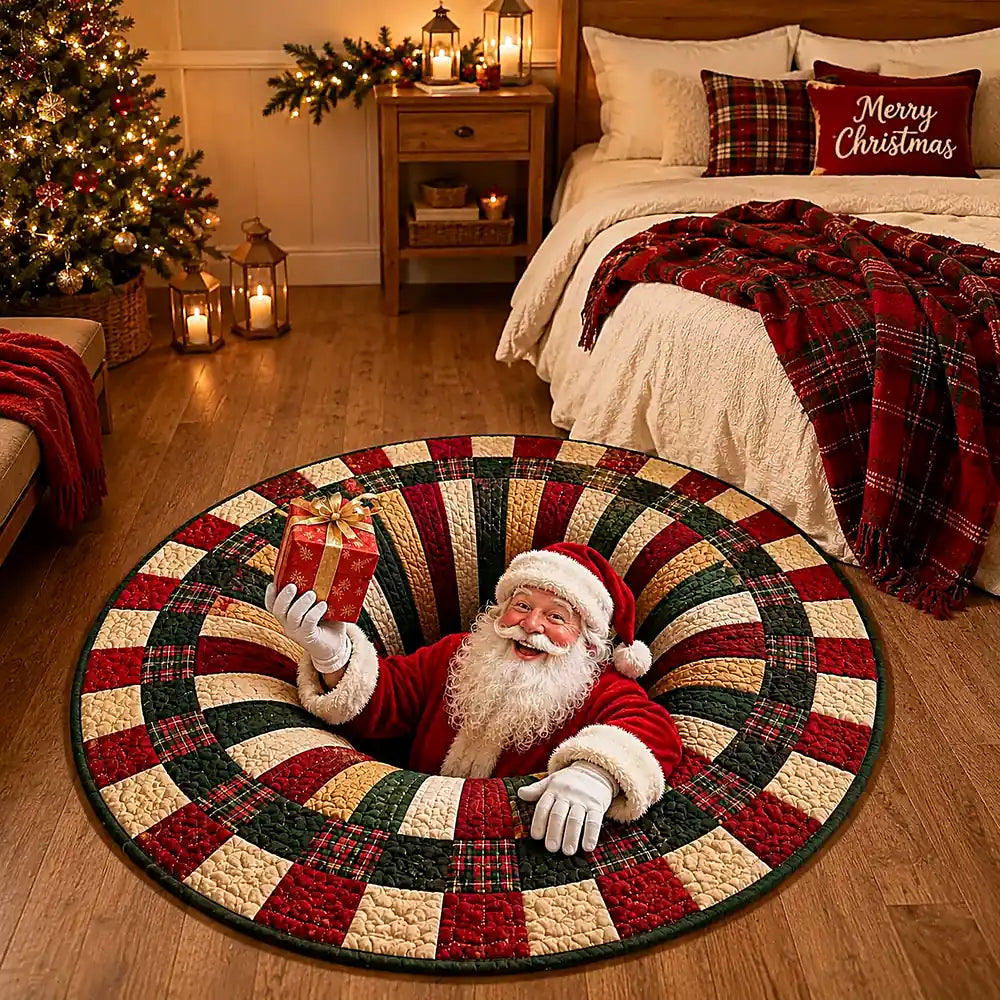 Christmas Santa Gift Round Rug - C066