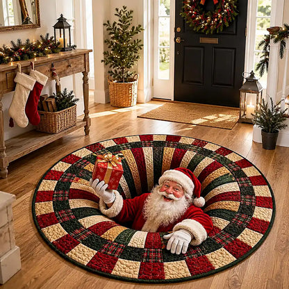 Christmas Santa Gift Round Rug - C066