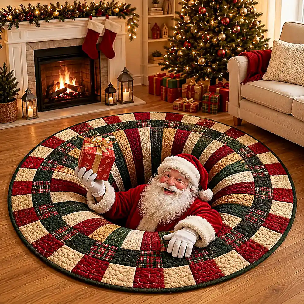 Christmas Santa Gift Round Rug - C066