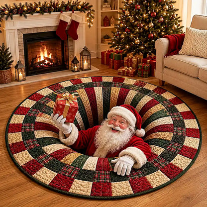 Christmas Santa Gift Round Rug - C066