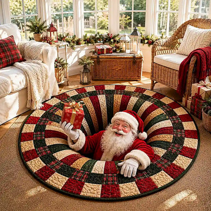 Christmas Santa Gift Round Rug - C066