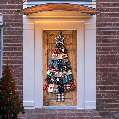 Christmas door cover measuring 90 by 200 centimetres
