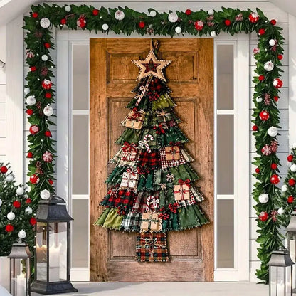Christmas door cover featuring a festive gift box design