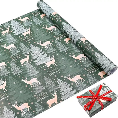 Christmas wrapping paper featuring a Christmas tree pattern