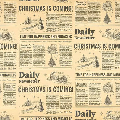 Close-up of the printed pattern on Christmas wrapping paper