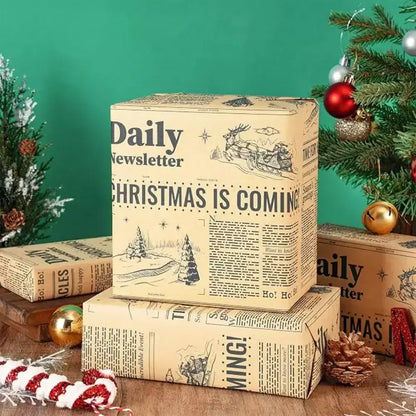 Christmas present wrapped in decorative holiday paper