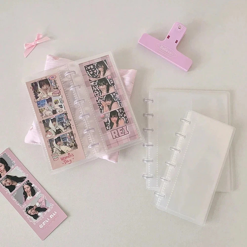 Clear photo album sleeves for storing 2x6 inch photo strips