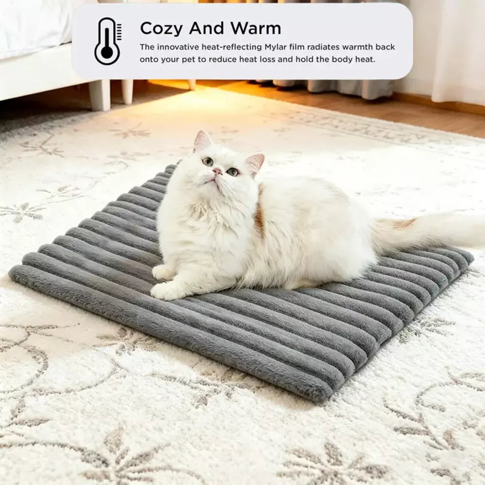 Cozy corduroy fleece mat for cats to rest and nap